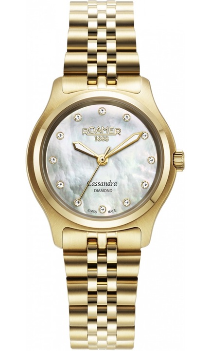 Ceas de dama ROAMER 626847 48 89 20 clasic, cu cadran auriu