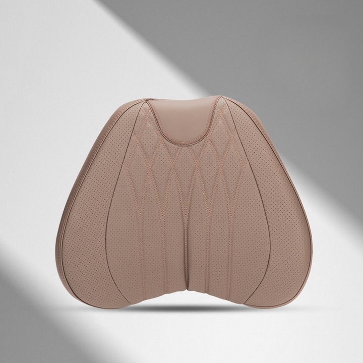 Perna Premium Auto pentru Spătar, Tapițerie Moale și Spumă cu Memorie, Suport Lombar, Design Unic, Confort Sporit la Condus, Compatibilă cu Orice Mașină, 39x43 cm, Maro, PriStyle®