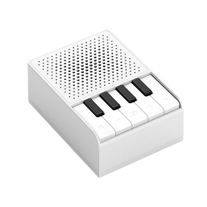 Boxa Bluetooth Mini Portabila cu Inregistrare Vocala, ORBER, Sunet Stereo, Slot Card TF, Difuzor Wireless USB Type-C, Autonomie 12h, Microfon Incorporat, Speaker Pian Muzical pentru Exterior, PC, Telefon, Inregistrator Dictafon，Alb