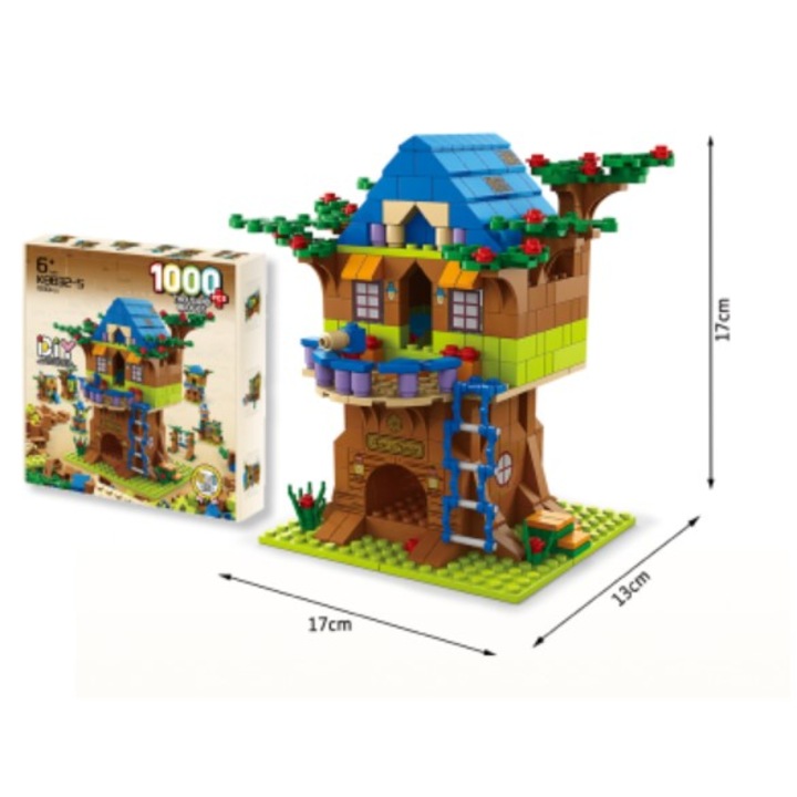 Set de constructie Toy Toy Toy, Casa in copac, 1000 piese, 17x13x17cm