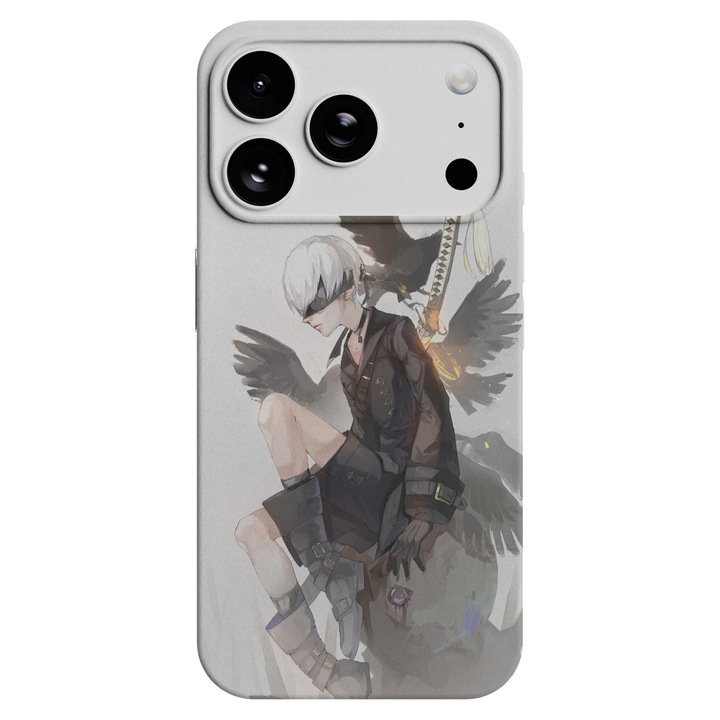 Husa telefon Premium pentru Apple iPhone 17 Pro, Viceversa, model 9s Nier Automata, Silicon, TPU