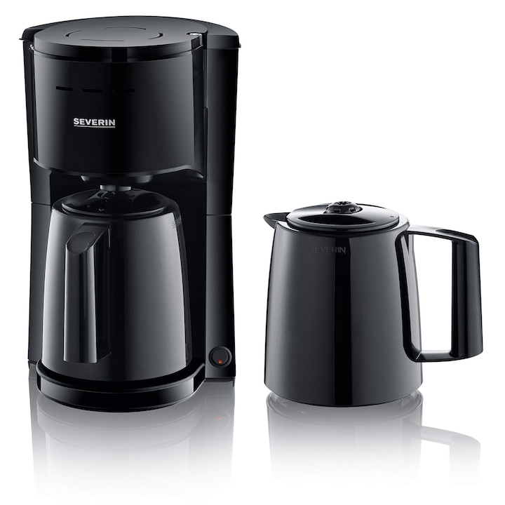 Aparat de Cafea Severin KA 9307, capacitate 2 carafe termice, negru, 8 cești