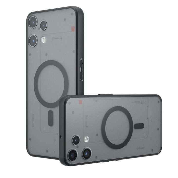 Калъф за Nothing Phone (3a) Lite Daden® PureFrost MagSafe, Безжично зареждане, Повишена защита, Против пръстови отпечатъци, Опушено черно