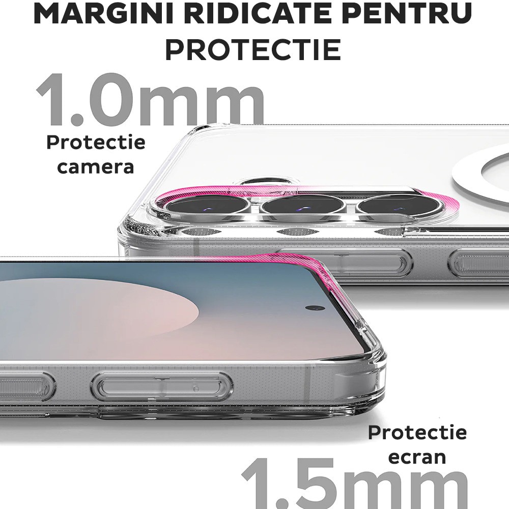 Husa pentru Samsung Galaxy S25 FE Ringke Fusion MagSafe, Incarcare wireless, Protectie camera, Calitate premium, Transparent