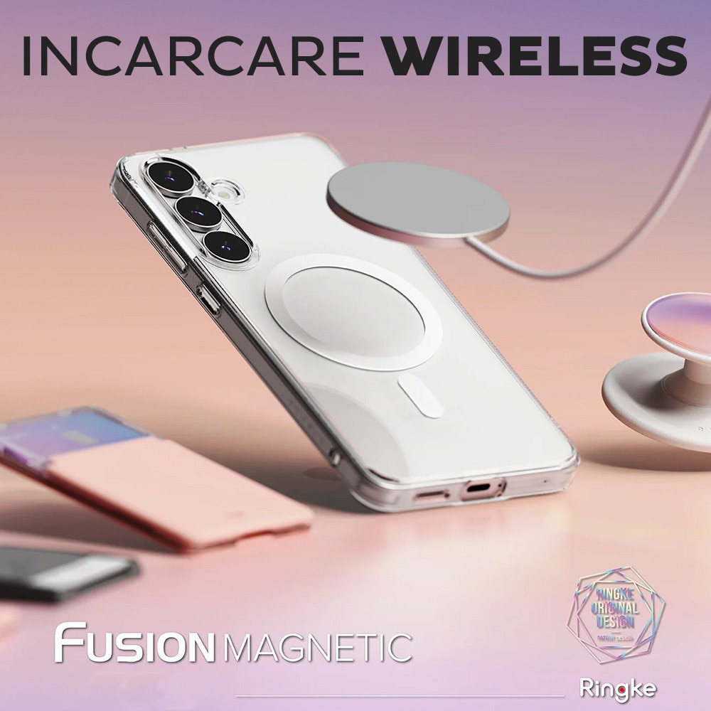 Husa pentru Samsung Galaxy S25 FE Ringke Fusion MagSafe, Incarcare wireless, Protectie camera, Calitate premium, Transparent