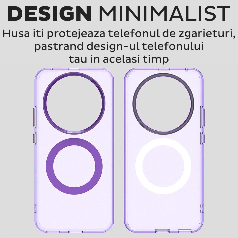 Husa pentru Honor Magic 8 Lite DaDen® CandyCase MagSafe, Antisoc, Incarcare wireless, Butoane protejate, Mov