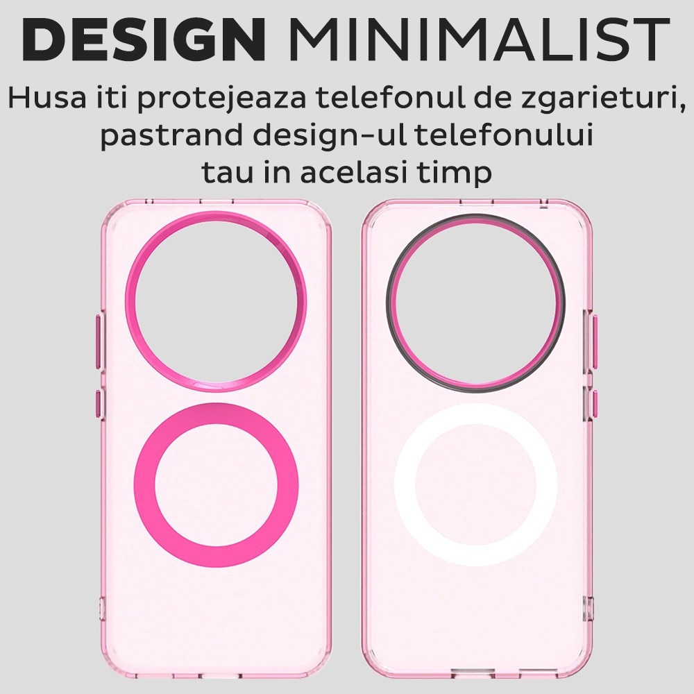 Husa pentru Honor Magic 8 Lite DaDen® CandyCase MagSafe, Antisoc, Incarcare wireless, Butoane protejate, Roz