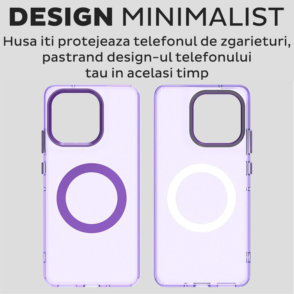 Husa pentru Motorola Moto G86 DaDen® CandyCase MagSafe, Antisoc, Incarcare wireless, Butoane protejate, Mov