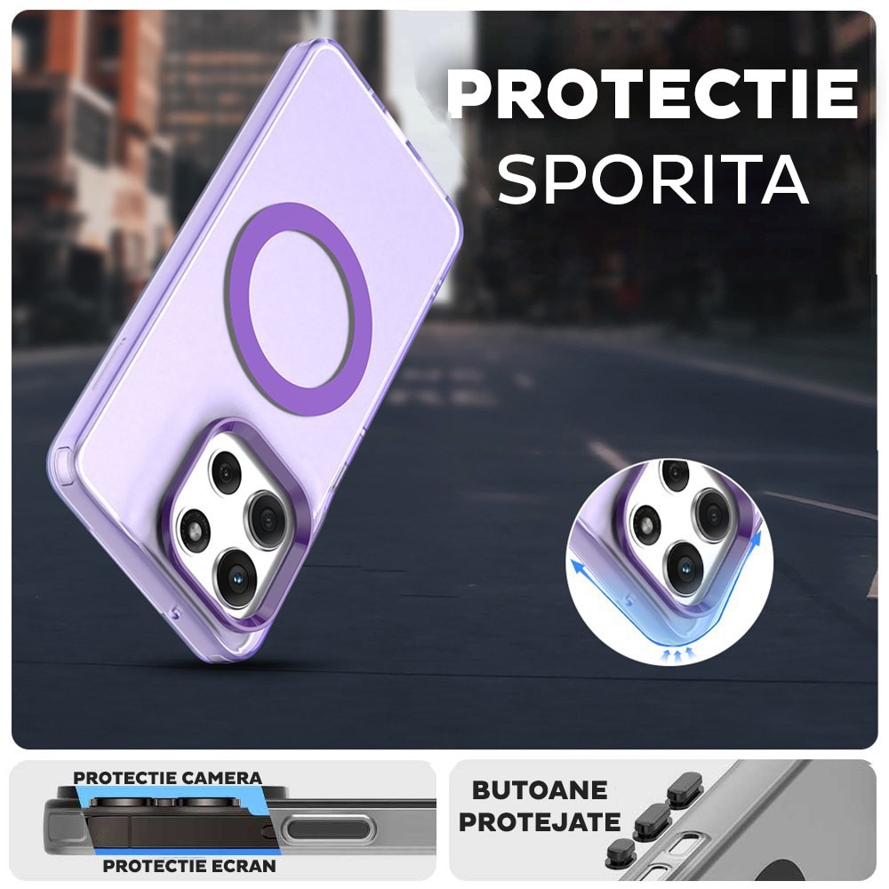 Husa pentru Motorola Moto G86 DaDen® CandyCase MagSafe, Antisoc, Incarcare wireless, Butoane protejate, Mov