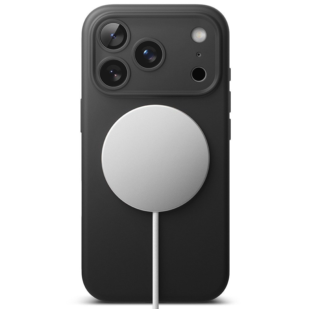 Husa pentru iPhone 17 Pro Max Ringke Silicone Magnetic MagSafe, Incarcare wireless, Interior din microfibra, Calitate premium, Negru