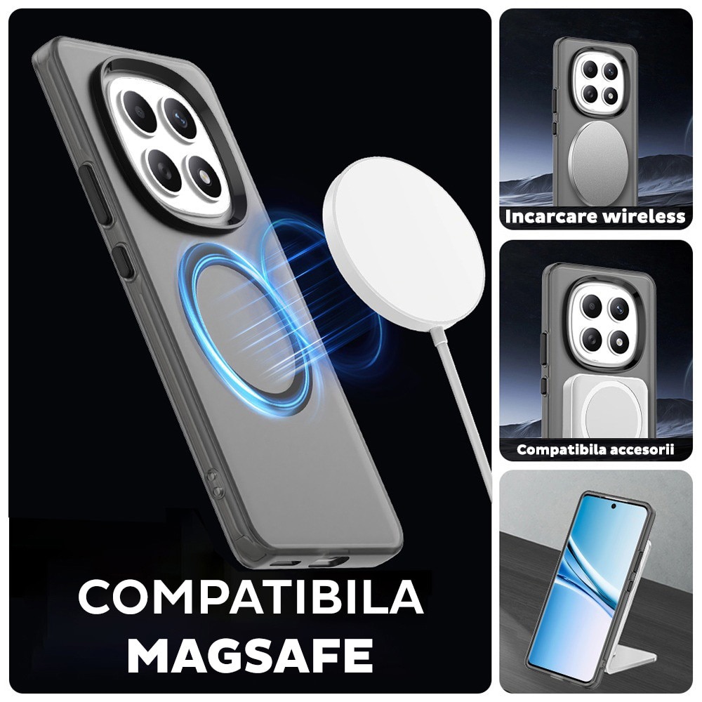 Husa pentru Xiaomi Redmi Note 15 5G / Poco M8 5G DaDen® CandyCase MagSafe, Antisoc, Incarcare wireless, Butoane protejate, Negru