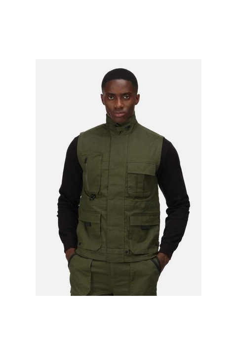 Vesta pentru barbati profesionala PRO UTILITY, din bumbac organic, Regatta RETRA865, Khaki, M