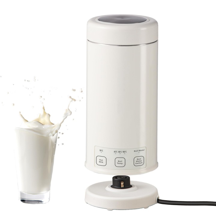 Cana de cafea electrică de călătorie, Tuehakny, 350 ml, otel inoxidabil, 600 W, compactă