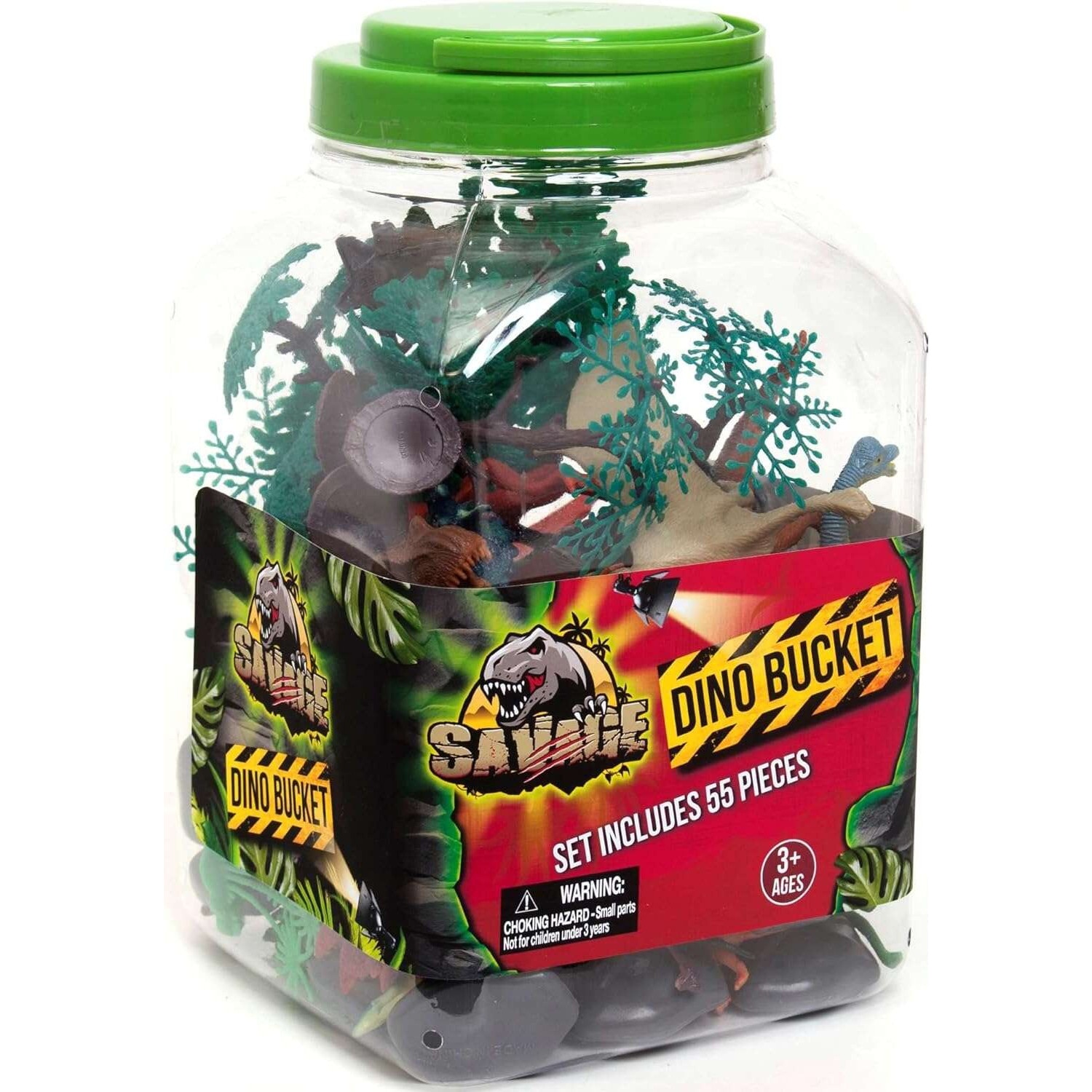 Container T Rex Set de figurine cu dinozauri intr-un container T-Rex 55 piese Boley ...
