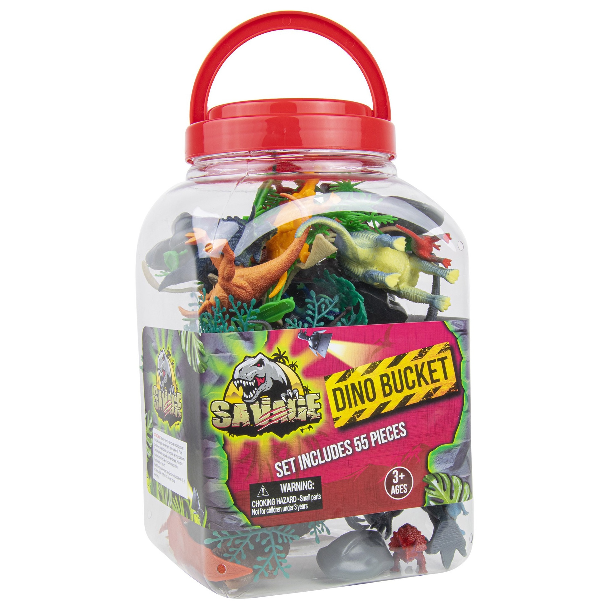 Container T Rex Set de figurine cu dinozauri intr-un container T-Rex 55 piese Boley ...