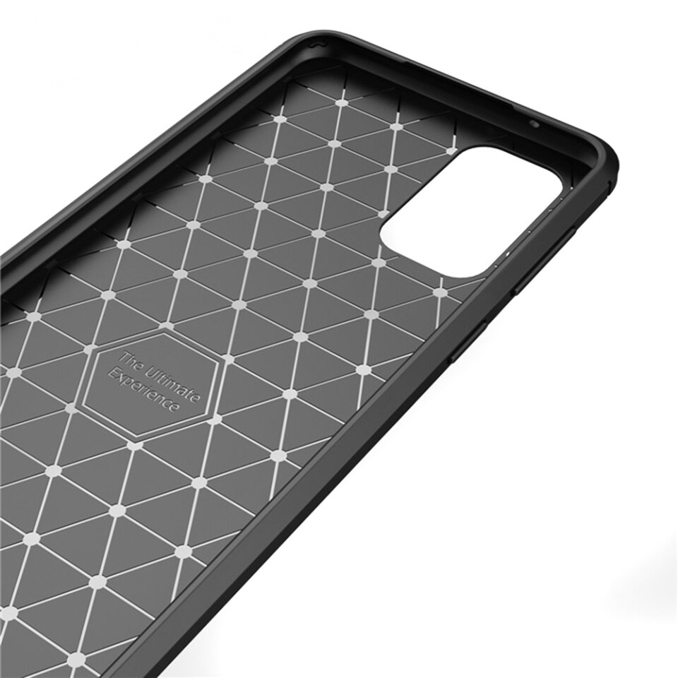 Carcasa pentru Samsung Galaxy A52 5G/4G/A52s 5G, SKYDDAR INNOVATION, Silicon Carbon, Negru, set cu sticker