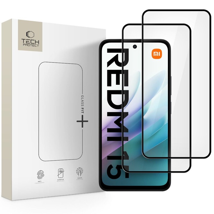 TECH-PROTECT GLASS FIT+ 2-PACK üvegfólia XIAOMI REDMI 15 4G/5G készülékhez fekete