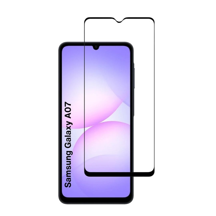 Folie de protecție sticlă pentru Samsung Galaxy A07, transparentă, 5D, full glue