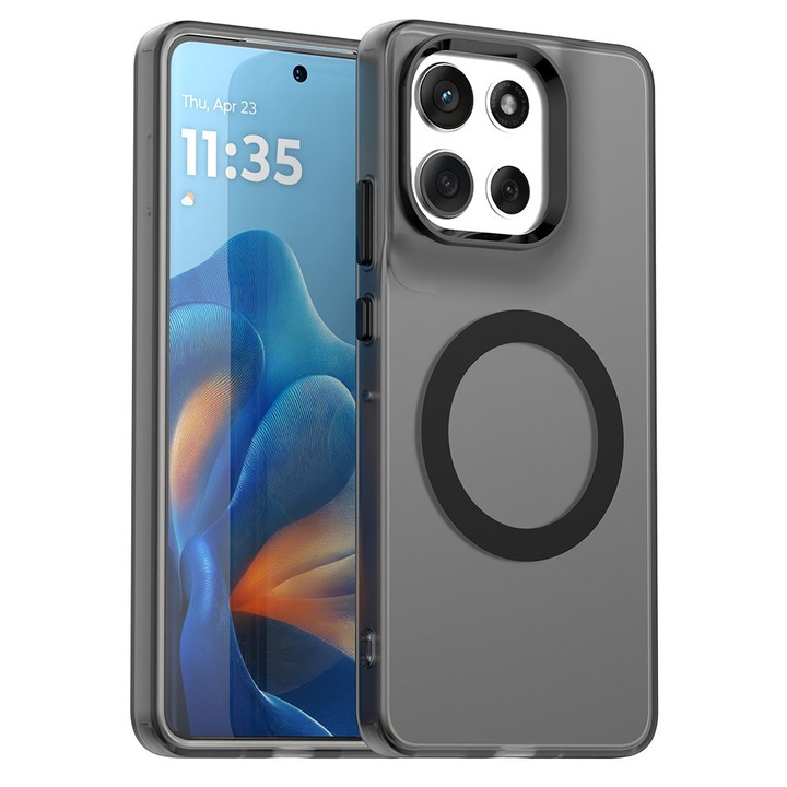Carcasă telefon Techsuit Neagră din Policarbonat pentru Motorola Moto G86