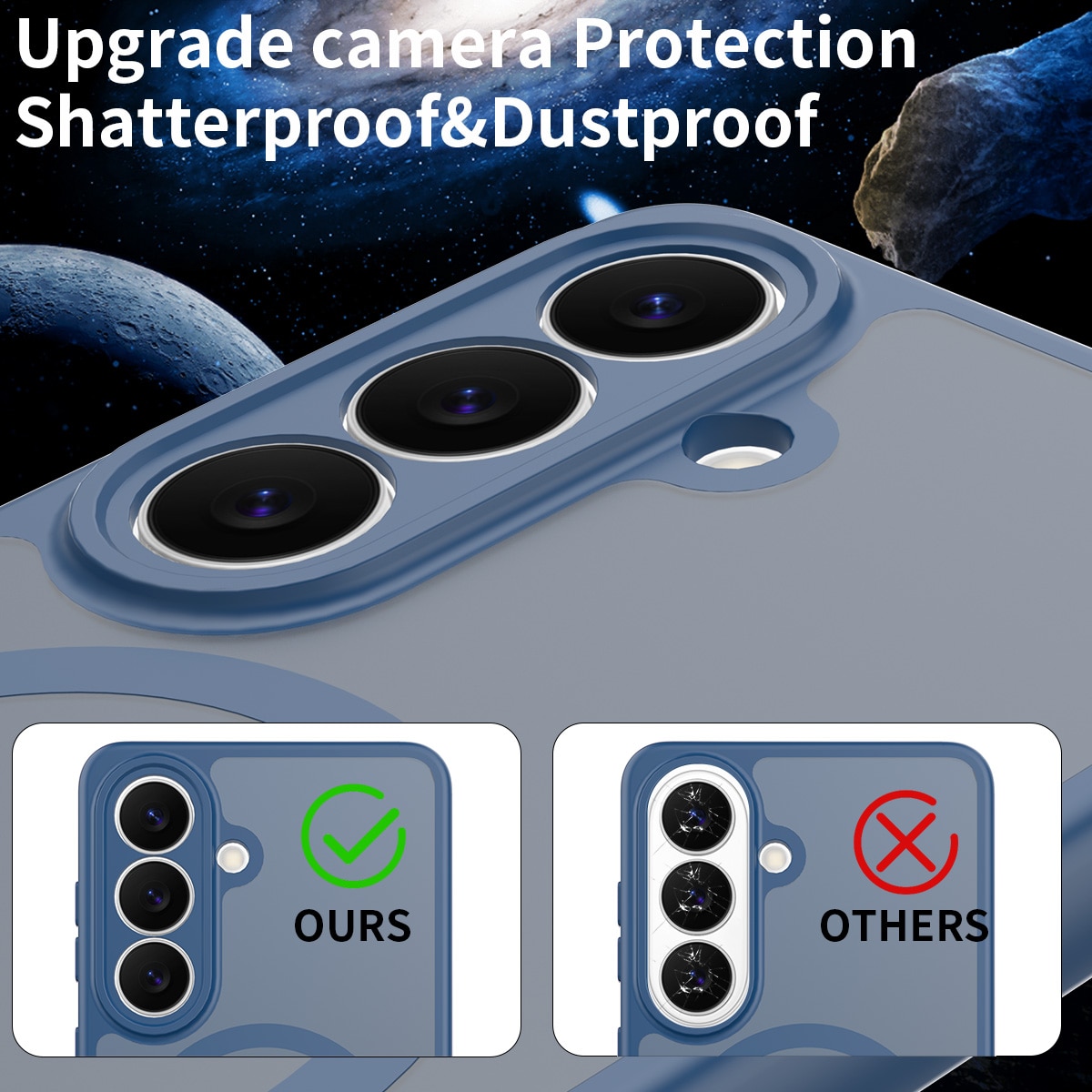 Husa de protectie pentru Samsung Galaxy S26, Omelivon, MagSafe, Protectie completa, Anti-Soc, Decupaje Precise, Incarcare Wireless, Materiale Premium, Albastru inchis