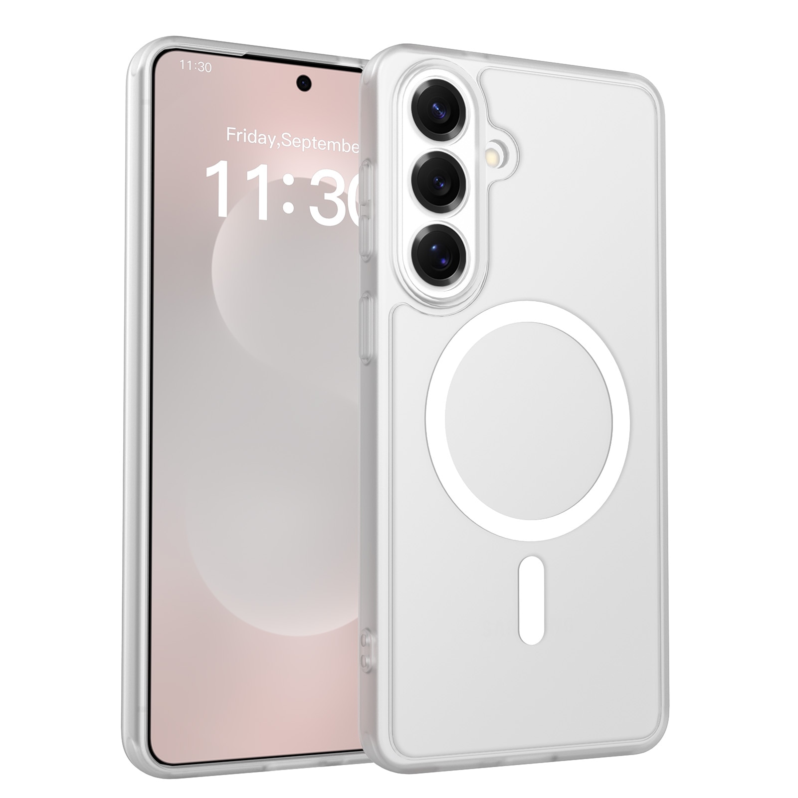 Husa de protectie pentru Samsung Galaxy S26 Plus, Omelivon, MagSafe, Protectie completa, Anti-Soc, Decupaje Precise, Incarcare Wireless, Materiale Premium, Transparent mat