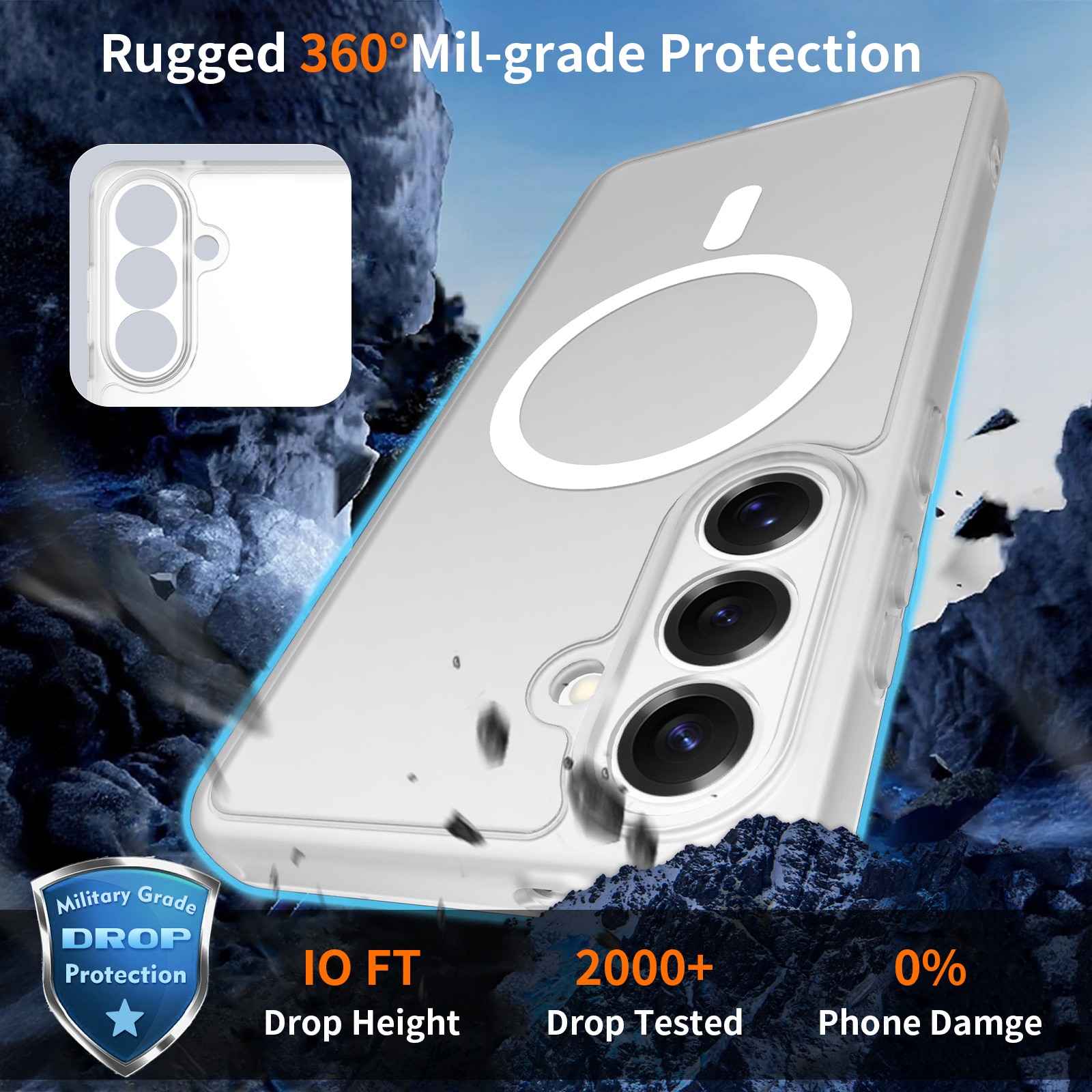 Husa de protectie pentru Samsung Galaxy S26 Plus, Omelivon, MagSafe, Protectie completa, Anti-Soc, Decupaje Precise, Incarcare Wireless, Materiale Premium, Transparent mat