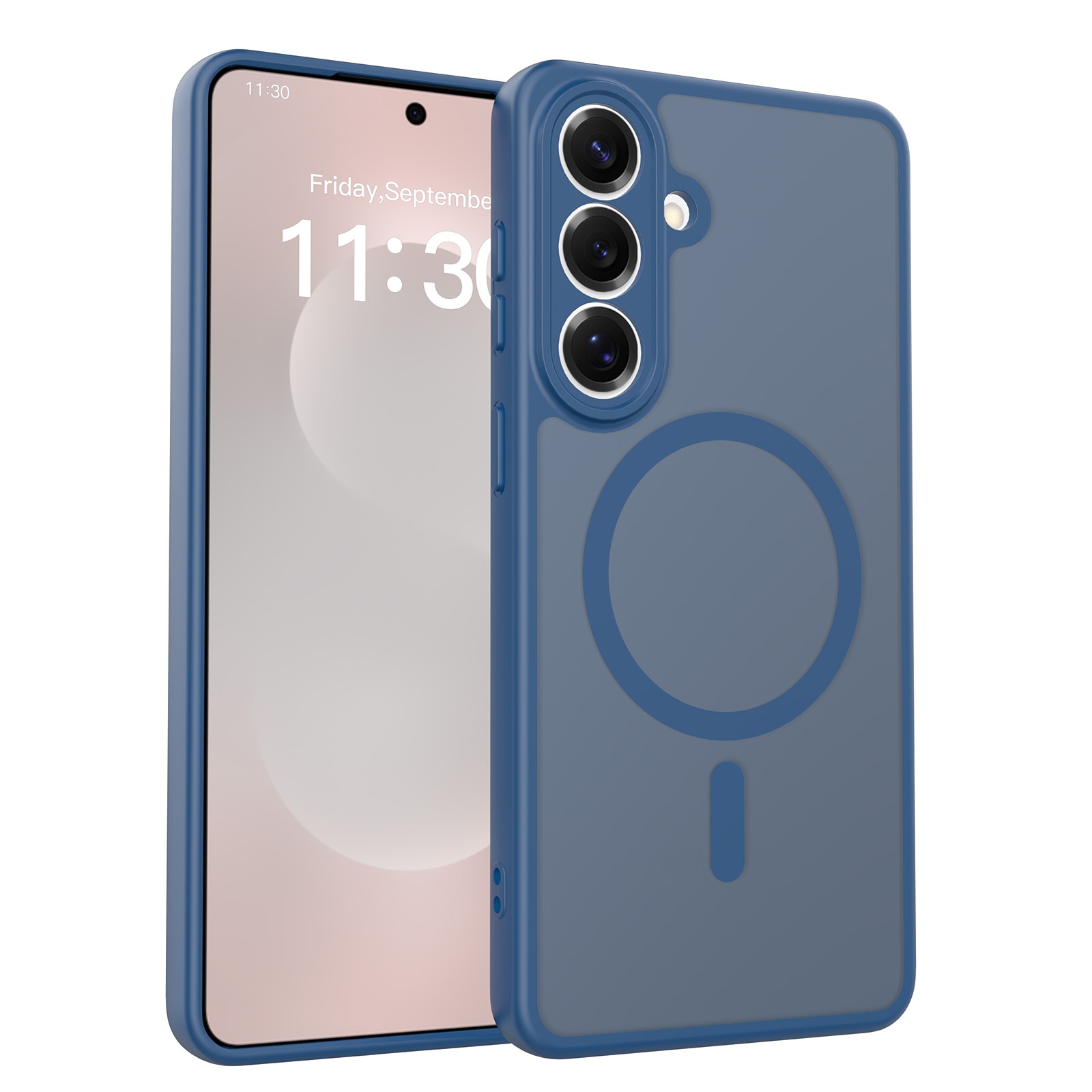 Husa de protectie pentru Samsung Galaxy S26 Plus, Omelivon, MagSafe, Protectie completa, Anti-Soc, Decupaje Precise, Incarcare Wireless, Materiale Premium, Albastru inchis