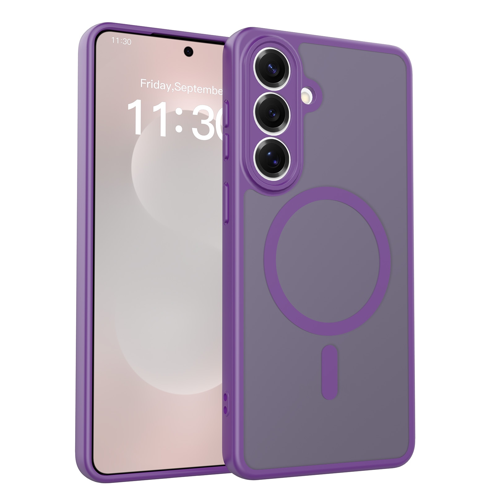 Husa de protectie pentru Samsung Galaxy S26 Plus, Omelivon, MagSafe, Protectie completa, Anti-Soc, Decupaje Precise, Incarcare Wireless, Materiale Premium, Violet inchis