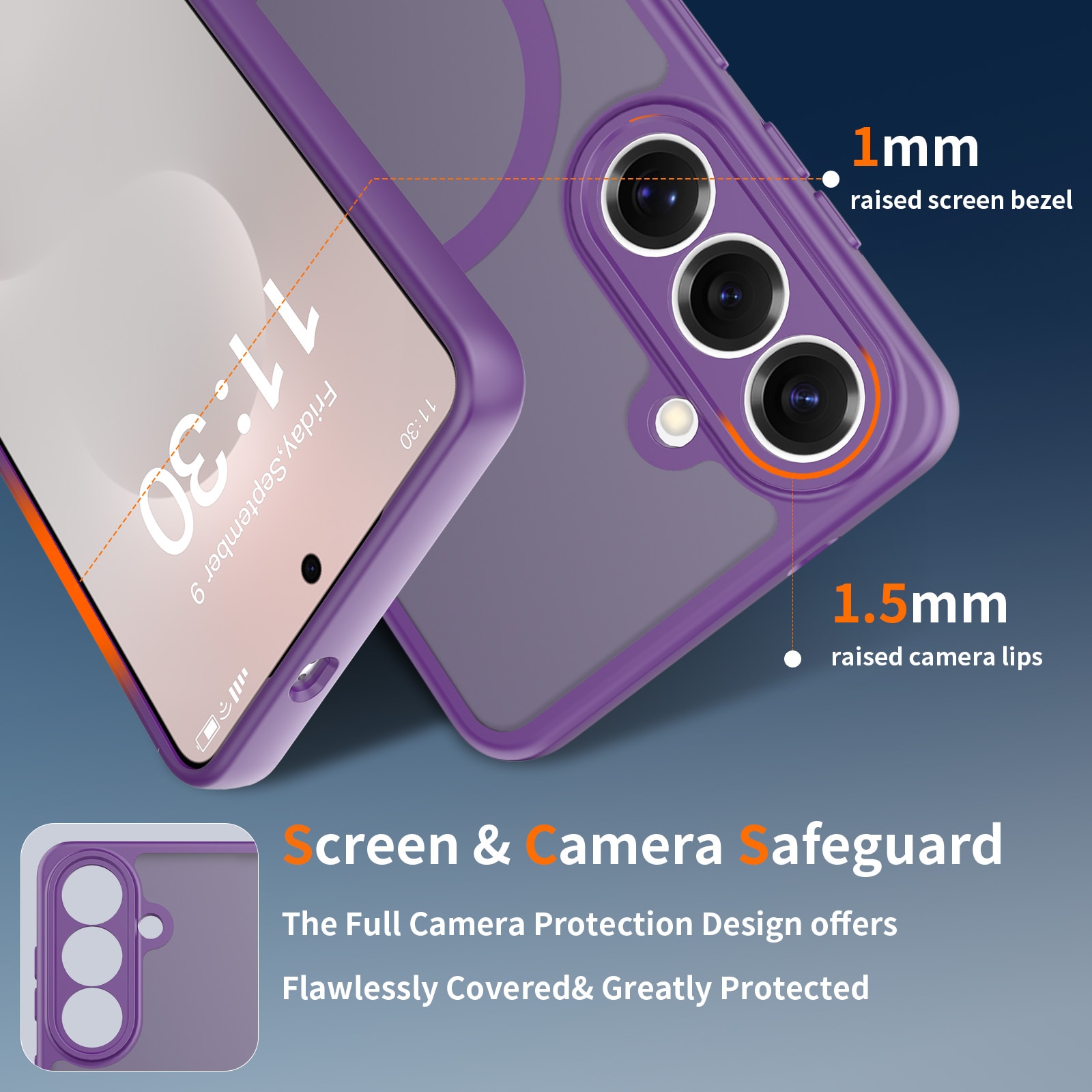Husa de protectie pentru Samsung Galaxy S26 Plus, Omelivon, MagSafe, Protectie completa, Anti-Soc, Decupaje Precise, Incarcare Wireless, Materiale Premium, Violet inchis