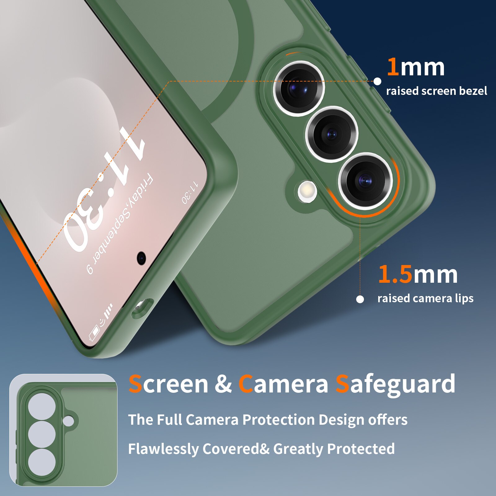 Husa de protectie pentru Samsung Galaxy S26 Plus, Omelivon, MagSafe, Protectie completa, Anti-Soc, Decupaje Precise, Incarcare Wireless, Materiale Premium, Verde inchis