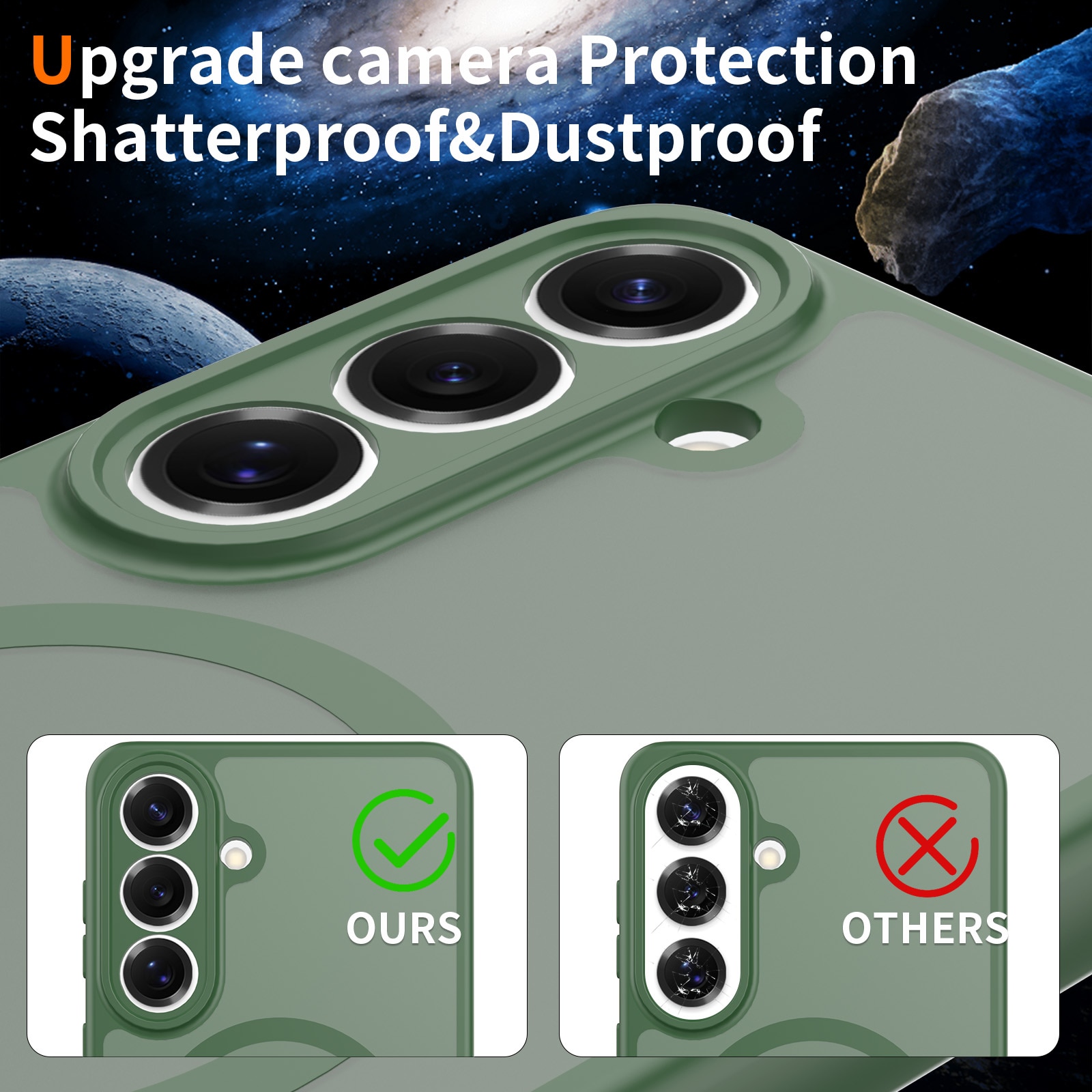 Husa de protectie pentru Samsung Galaxy S26 Plus, Omelivon, MagSafe, Protectie completa, Anti-Soc, Decupaje Precise, Incarcare Wireless, Materiale Premium, Verde inchis