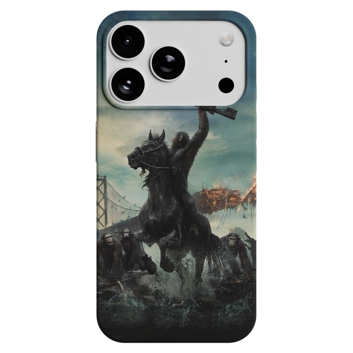 Husa telefon Premium pentru Apple iPhone 17 Pro Max, Viceversa, model Planet of the Apes, Silicon, TPU