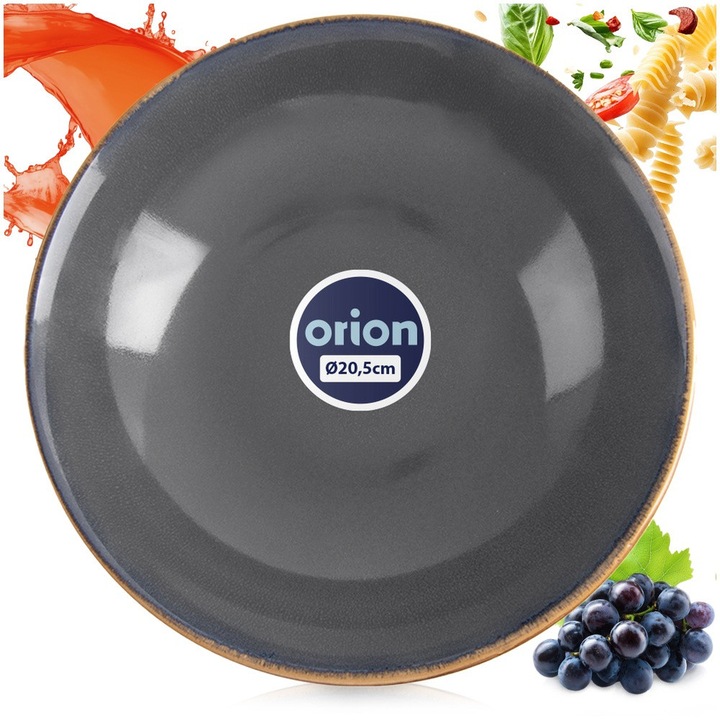 Mélytányér Ebédhez, Orion, Glaze, 900 ml, 21x6 cm, Üveg, Mosogatógépben És Mikrohullámú Sütőben Használható, Kerek Forma, Szürke