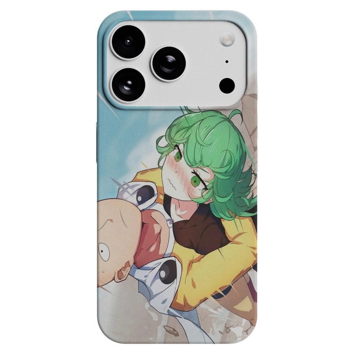Husa telefon Premium pentru Apple iPhone 17 Pro Max, Viceversa, model Saitama xTatsumaki One Punch Man, Silicon, TPU