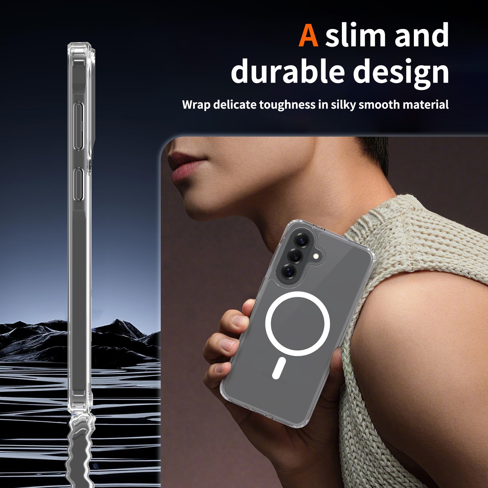 Husă pentru Samsung Galaxy A37, transparentă, material TPU+PC, protecție ecran și cameră, margini ridicate