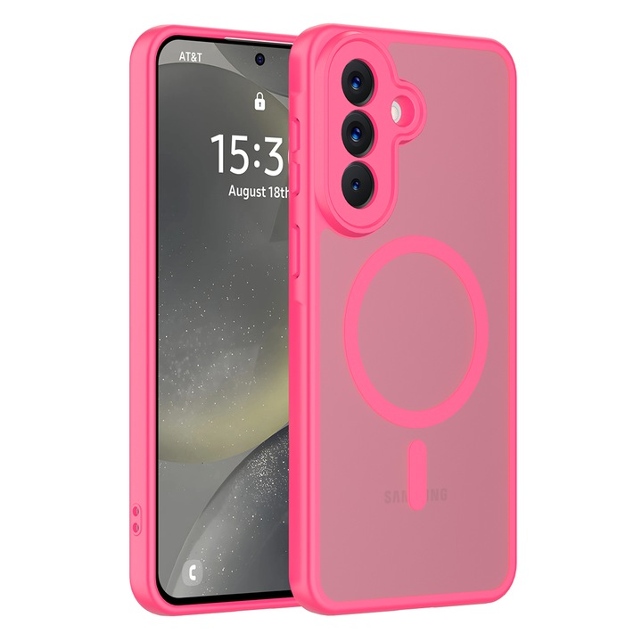 Husă de protecție Samsung Galaxy A57, Omelivon, Anti-soc, Roz închis, 1mmx1.5mm