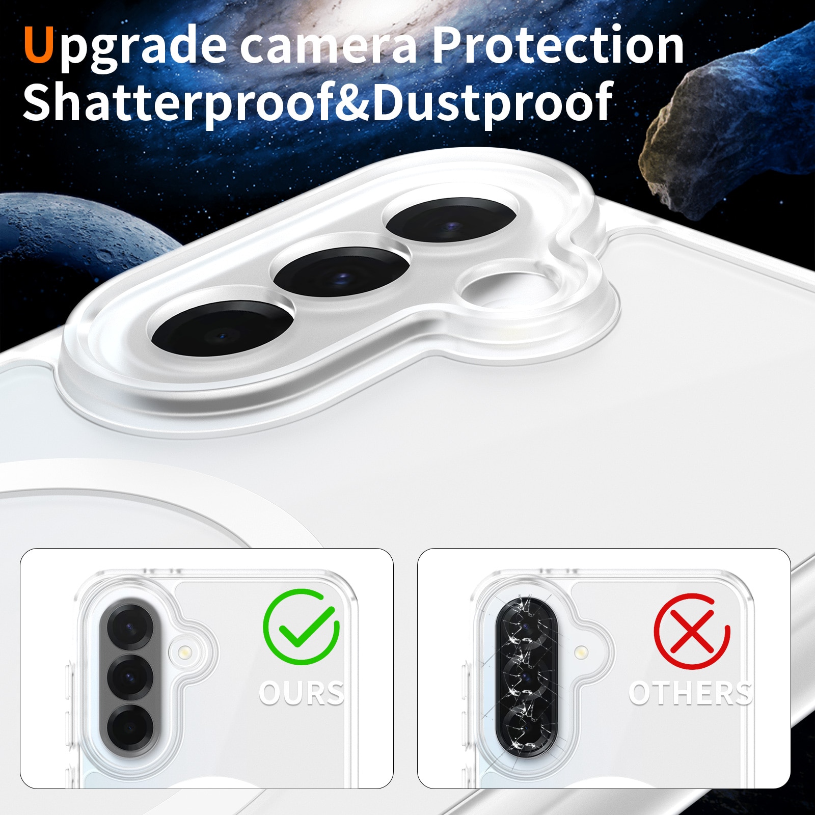 Husă pentru Samsung Galaxy A37, Omelivon, transparentă, material TPU + policarbonat, protecție completă, anti-soc