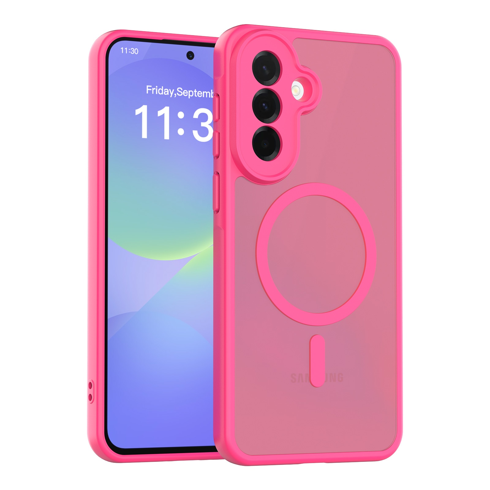 Husă de protecție pentru Samsung Galaxy A37, Omelivon, anti-soc, roz închis, 1x1x1.5cm