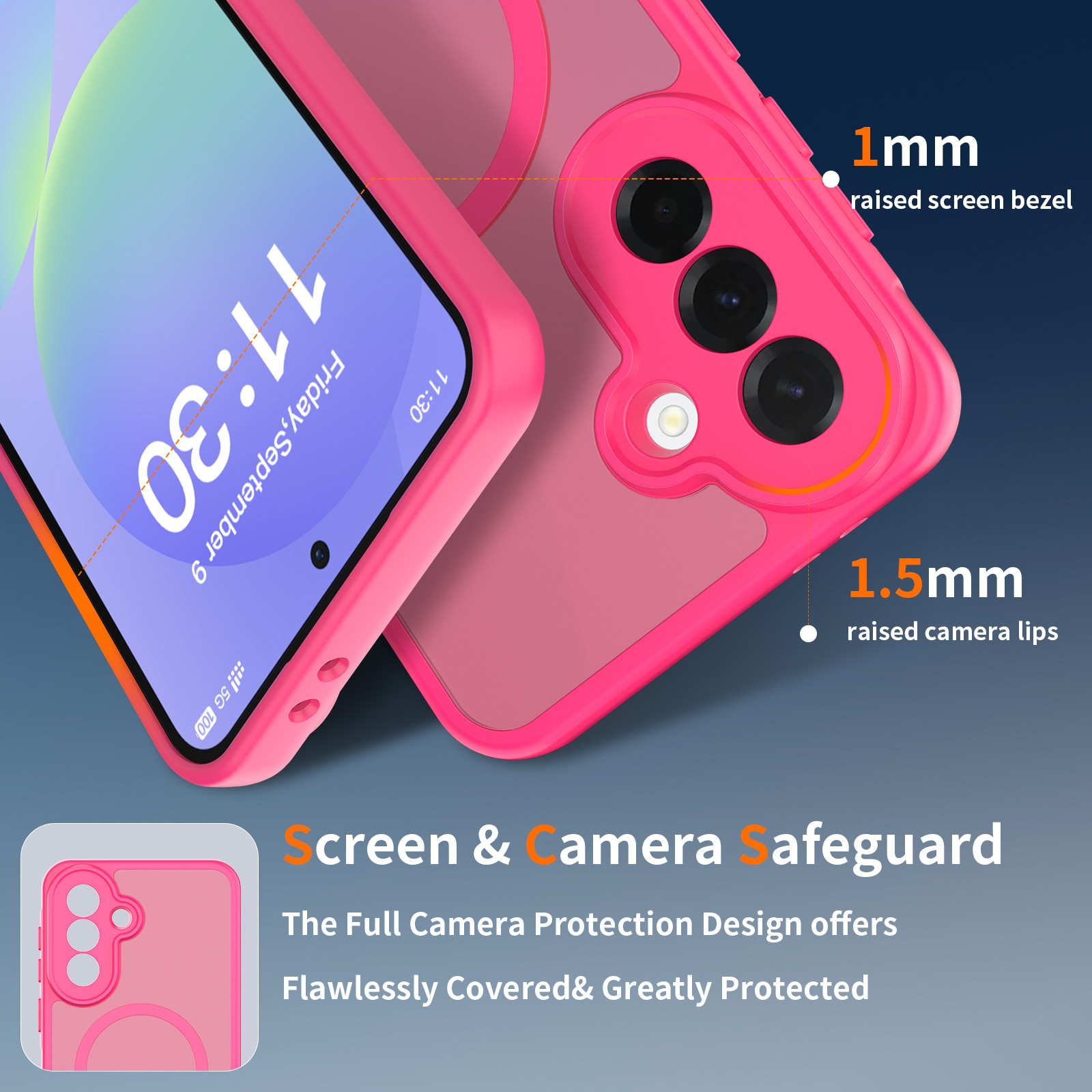 Husă de protecție pentru Samsung Galaxy A37, Omelivon, anti-soc, roz închis, 1x1x1.5cm