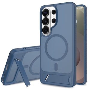 Husă de protecție cu suport, Albastru închis, Samsung Galaxy S26 Ultra, MagSafe, protecție militară
