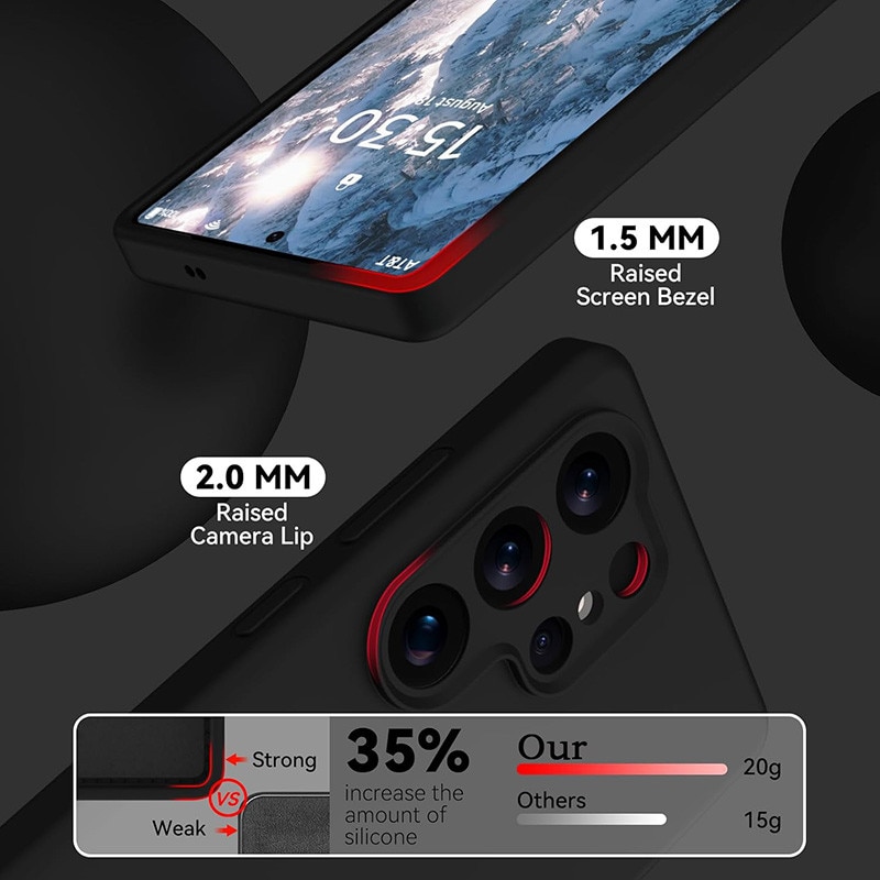 Husa pentru Samsung Galaxy S26 Ultra OEMG®, Husa din silicon lichid premium, Protectie Camera, Anti-soc, Interior Microfibra, 6.9", Negru