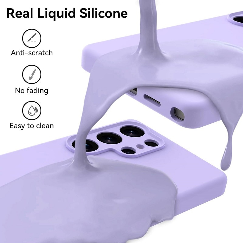 Husa Samsung Galaxy S26 Ultra, Imbunatatire in Silicon Lichid, Protectie completa a camerei, Husa subtire, cu finisare gel moale, rezistenta la socuri pentru telefon, 6.9", Violet