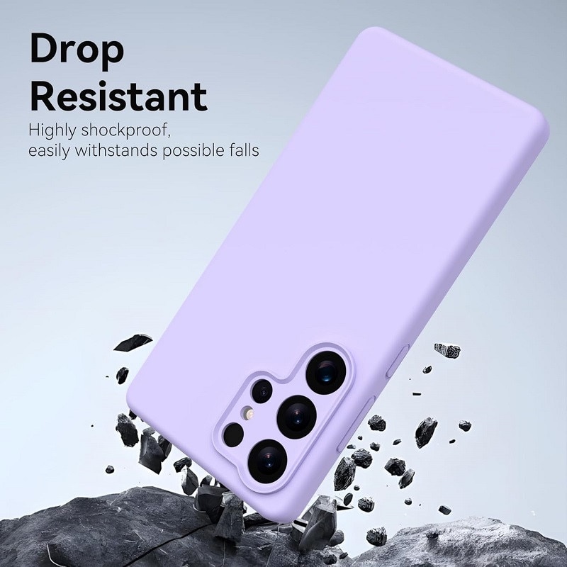Husa Samsung Galaxy S26 Ultra, Imbunatatire in Silicon Lichid, Protectie completa a camerei, Husa subtire, cu finisare gel moale, rezistenta la socuri pentru telefon, 6.9", Violet