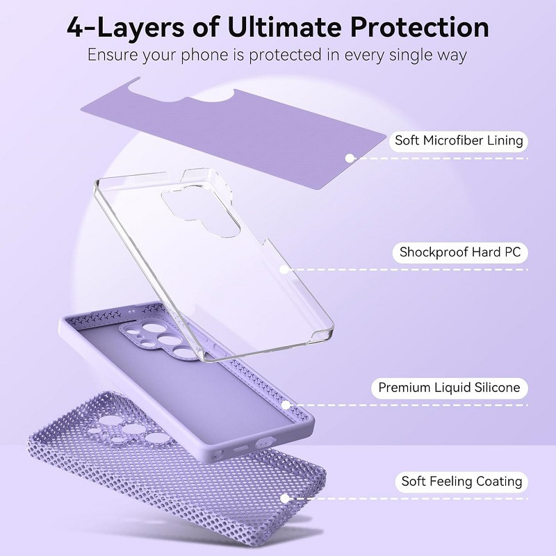 Husa Samsung Galaxy S26 Ultra, Imbunatatire in Silicon Lichid, Protectie completa a camerei, Husa subtire, cu finisare gel moale, rezistenta la socuri pentru telefon, 6.9", Violet