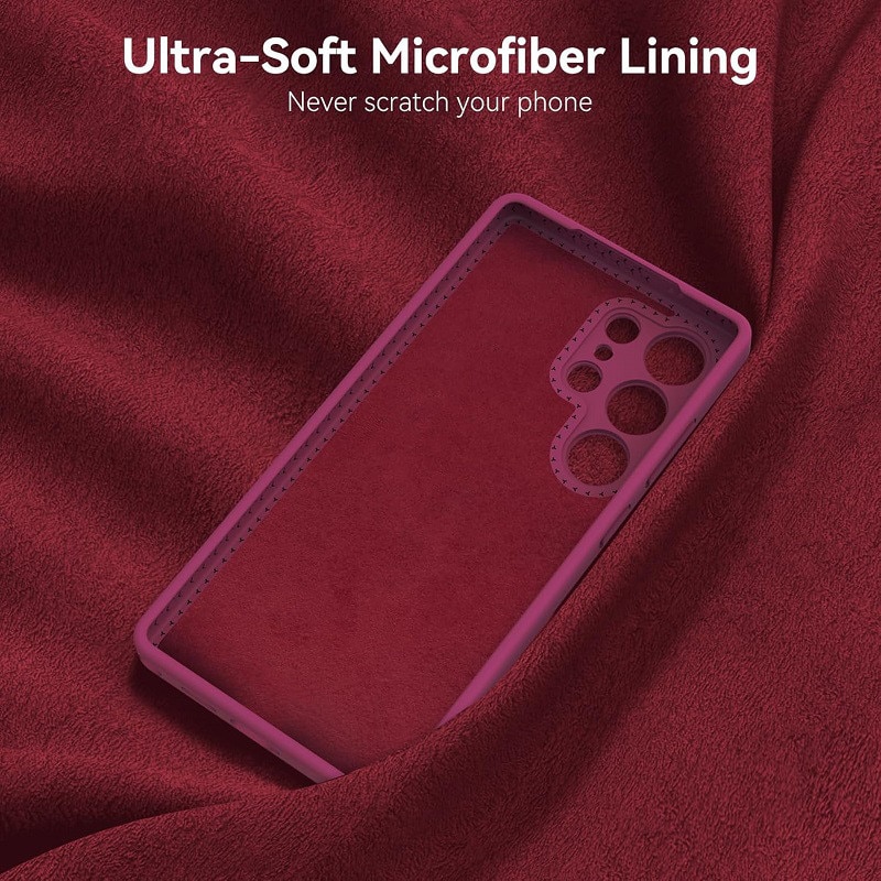 Husa pentru Samsung Galaxy S26 Ultra OEMG®, Husa din silicon lichid premium, Protectie Camera, Anti-soc, Interior Microfibra, 6.9", Bordeaux