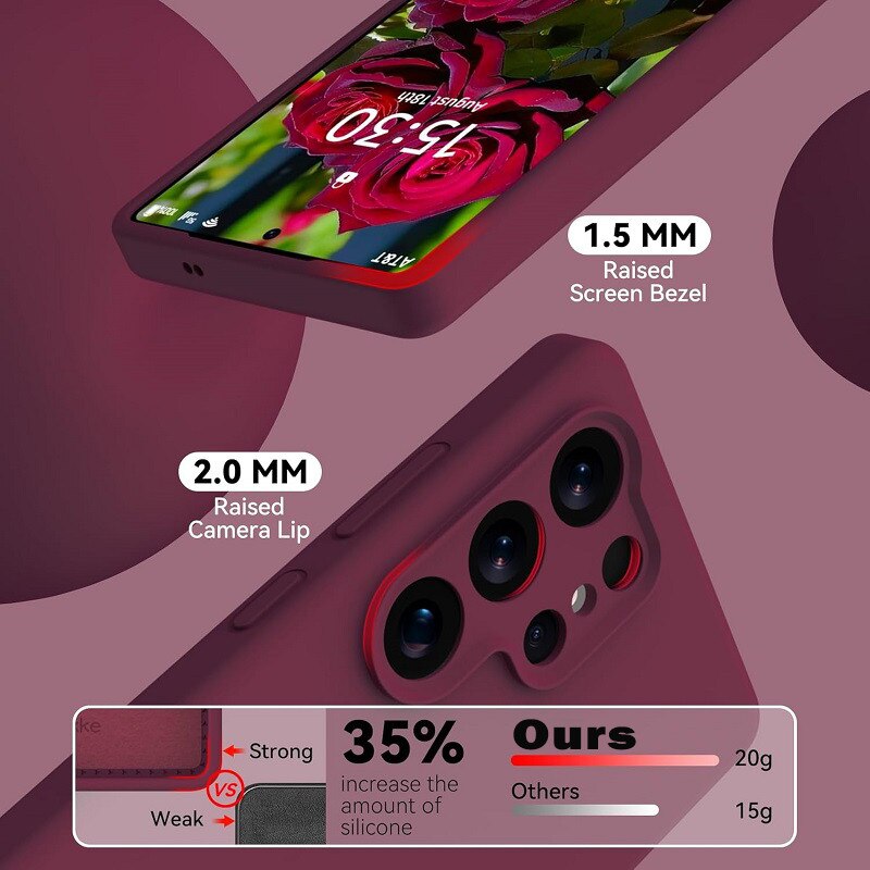Husa pentru Samsung Galaxy S26 Ultra OEMG®, Husa din silicon lichid premium, Protectie Camera, Anti-soc, Interior Microfibra, 6.9", Bordeaux