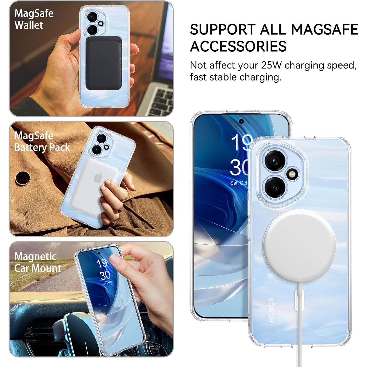BestCase® Husa Mag Anti Shock TPU Compatibil cu Honor 400 Lite, Tehnologie MagSafe, Reinforced 4 Corners, Transparenta