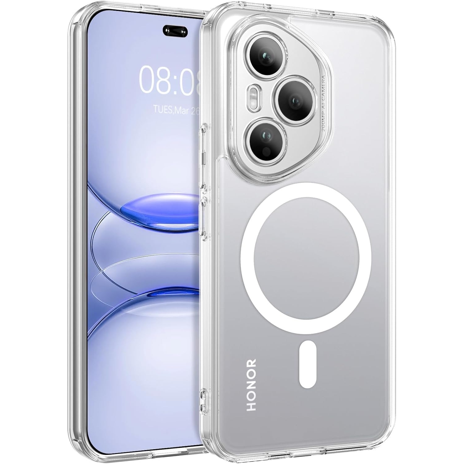BestCase® Husa Mag Anti Shock TPU Compatibil cu Honor 400 Pro, Tehnologie MagSafe, Reinforced 4 Corners, Transparenta
