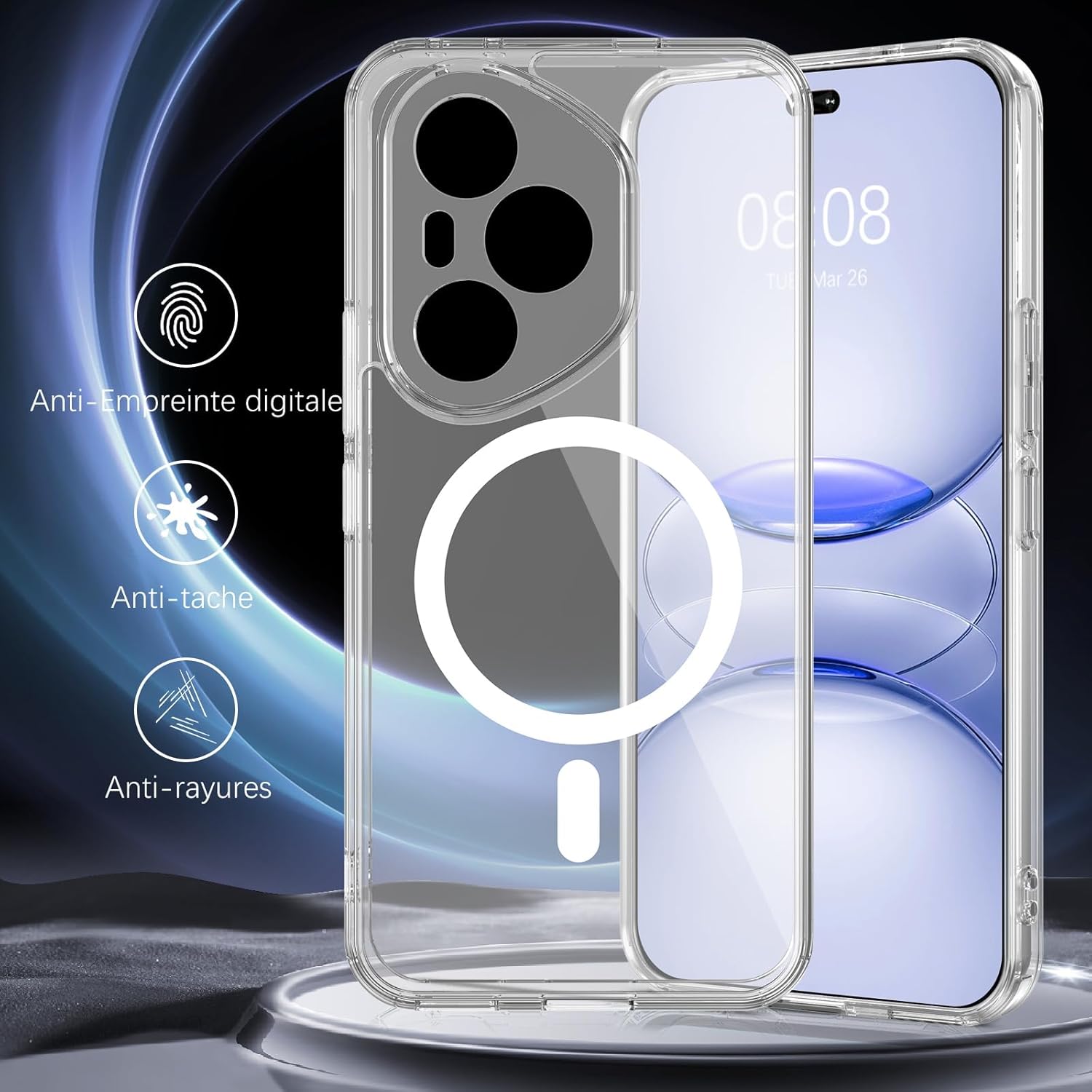 BestCase® Husa Mag Anti Shock TPU Compatibil cu Honor 400 Pro, Tehnologie MagSafe, Reinforced 4 Corners, Transparenta