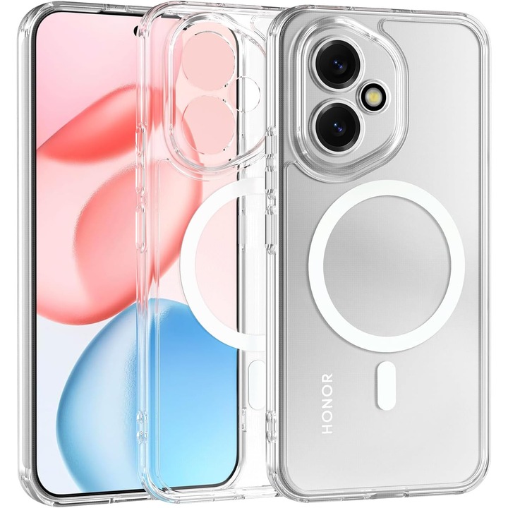 BestCase® Калъф Mag Anti Shock TPU съвместим с Honor 400, MagSafe технология, подсилени 4 ъгъла, прозрачен